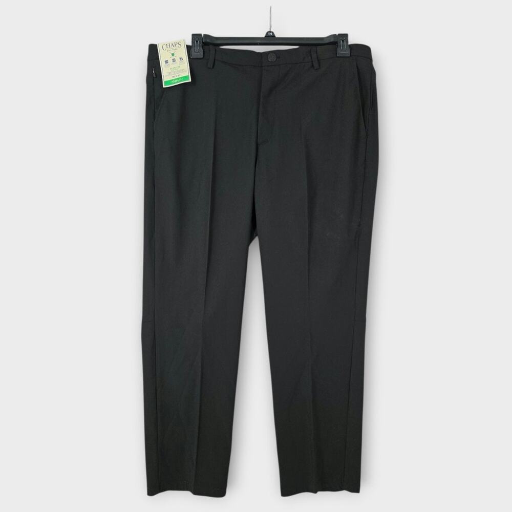 Chaps Golf Pants Men's 38x30 Black Performance Wear Slim Fit Stretch Comfort NWT